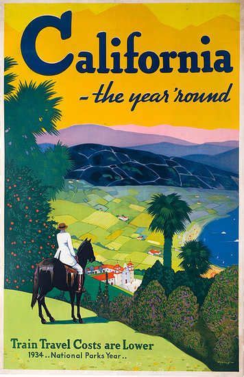California The Year Round Vintage Travel Posters California