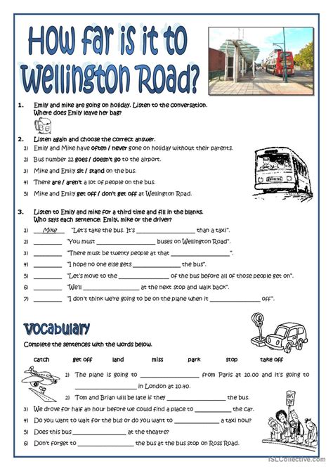 WHERE IS WELLINGTON ROAD?: English ESL worksheets pdf & doc