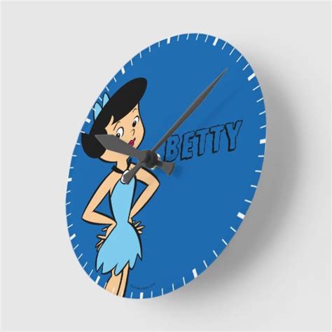 The Flintstones Betty Rubble Round Clock Zazzle