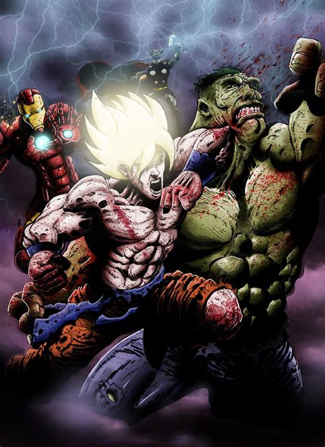 Goku vs Avengers by 00Zombie00 on DeviantArt hulk thor Ironman | Goku