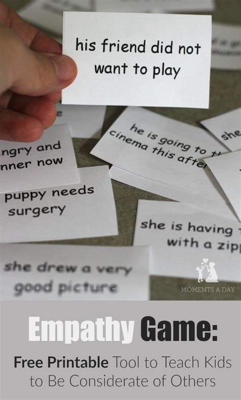 Empathy Game A Tool To Teach Kids To Be Considerate Free Printable