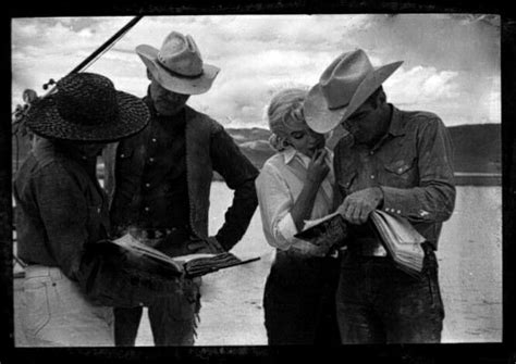 Marilyn With Clark Gable And Montgomery Clift On The Set Of The Misfits