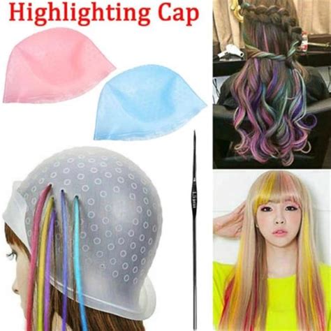 Salon Dye Silicone Cap Hair Color Highlighting Reusable Caps Hat