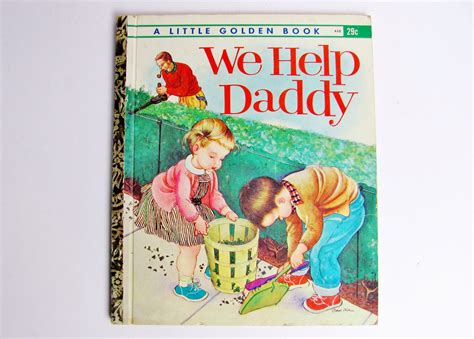 vintage golden book we help daddy 1962 etsy