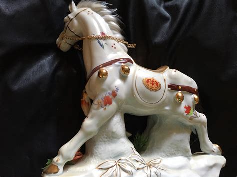 Two Vintage Porcelain Collectible Horse Figurines Etsy