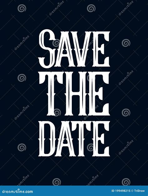Save The Date Stylish Typography Design Stock Vector Illustration Of