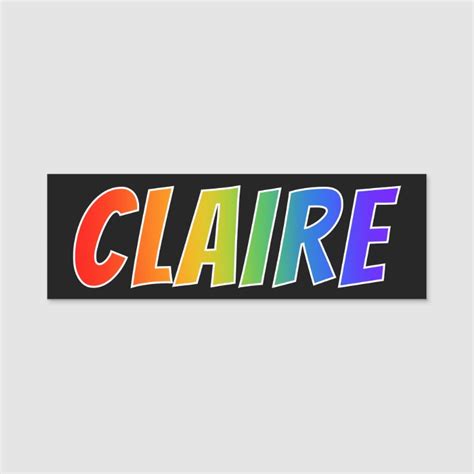 First Name Claire Fun Rainbow Coloring Name Tag Zazzle