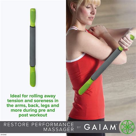 Gaiam Restore Massage Stick Roller Dimensions 19 L Foam Cushioned Performance Hand Held