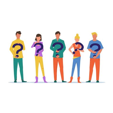 Flat People Holding Question Marks Vector Free Download