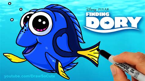 How To Draw Dory Step By Step Cute From Disney Finding Dory Movie Youtube