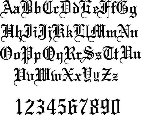 Old English Fonts Alphabet