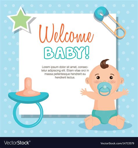 Welcome Baby Card Royalty Free Vector Image Vectorstock Cute Babies