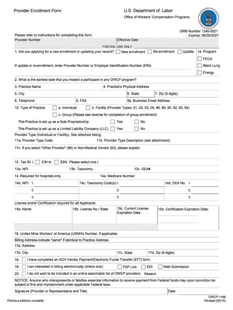 Us Dept Of Labor Provider Enrollment 2015 2024 Form Fill Out And Sign