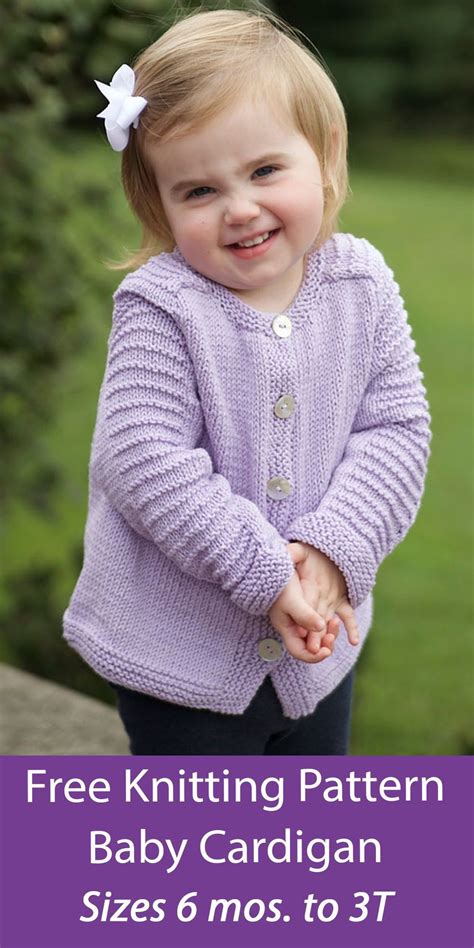 Free Knitting Pattern For Easy Baby Cardigan In Stockinette With Garter