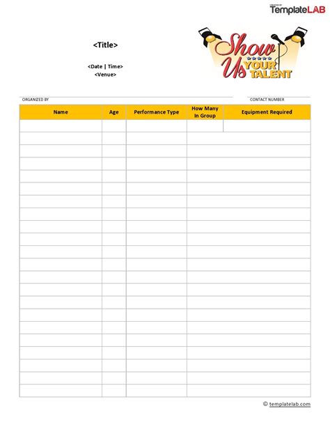 Printable Time Slot Sign Up Sheet Template For Your Needs