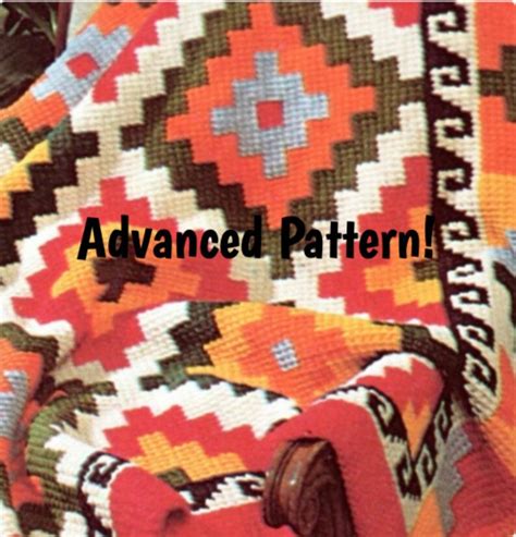 Earthy Geometric Indian Afghan Crochet Pattern Etsy