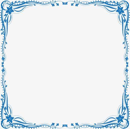 A Blue And White Frame With An Ornate Border In The Middle On A Light Background