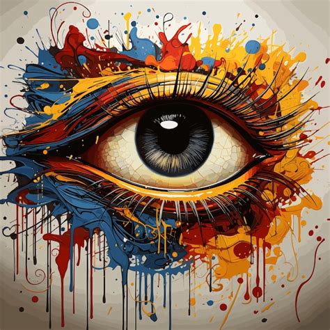 Premium Vector Eye In Abstract Art Style Background Illustration