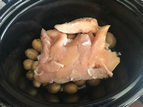 It sat in the crock in the fridge overnight and then started cooking it. Slow Cooker Cheesy Ranch Chicken | Building Our Story