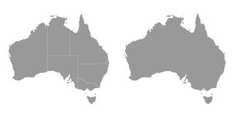Premium Vector Australia Gray Map With States Vector Illustration