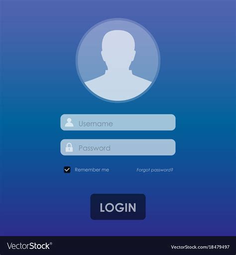 Login Template Background Royalty Free Vector Image