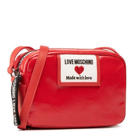 Love Moschino Patent Canvas Red Camera Bag Womens From Pilot Uk