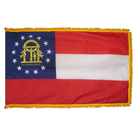 Georgia Flag 3 X 5 Ft Indoor Display Flag With Gold Fringe