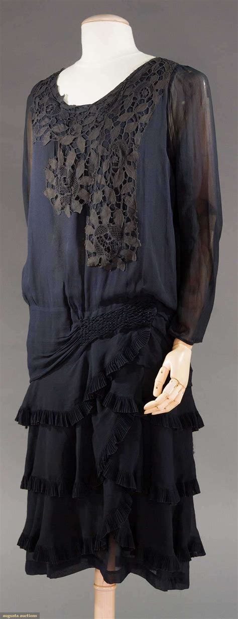 Silk Chiffon Tea Dress 1928 1930s 1920s Fashion Vintage Dresses