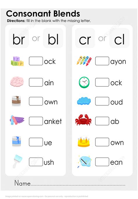 Consonant Blends Worksheets For Grade Blends Worksheets Consonant My
