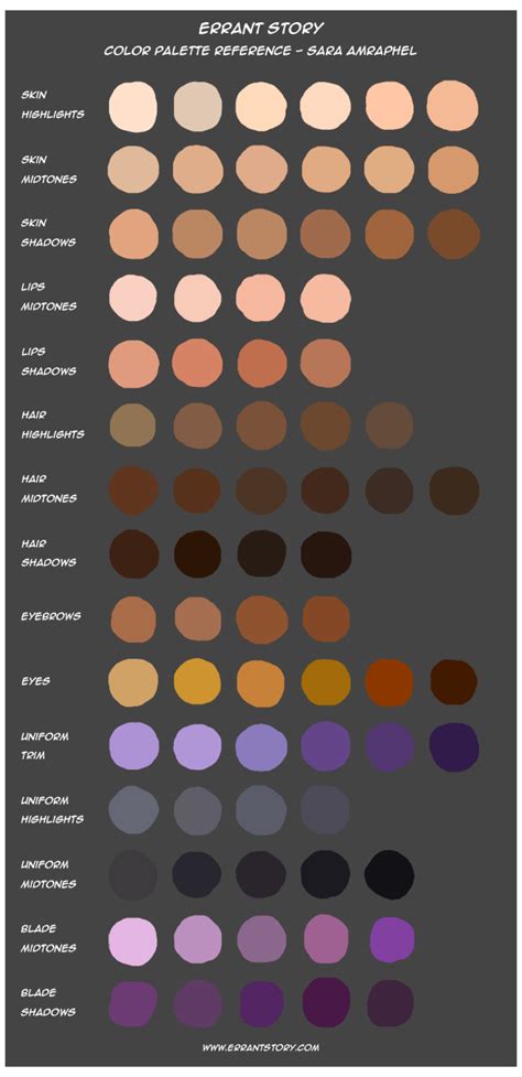 Color Palette Reference Sara By Impchan On Deviantart Skin Color