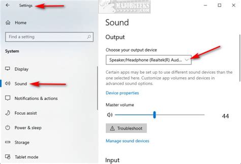 How To Change Default Sound Output Device In Windows 10 Majorgeeks