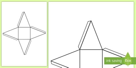 Net Of A Square Based Pyramid Maths Resource Twinkl