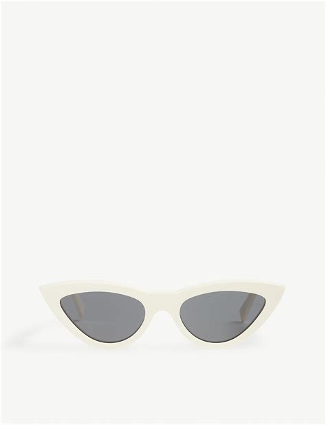 Céline Cl4019 Cat Eye Frame Sunglasses In White Lyst