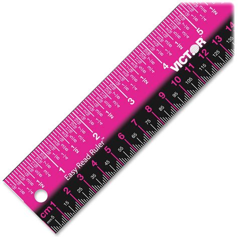 Victor Stainless Steel Dual Color Easy Read Ruler Stainless Steel