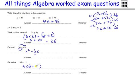 An introduction, matrix algebra, exponential and logarithmic functions, linear. Algebra GCSE Maths revision Foundation exam worked ...