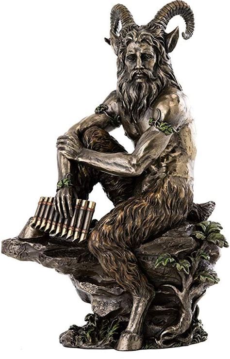Top Collection Ancient Greek Mythology Pan Statue Holding Panpipes God Of The Wild Nature