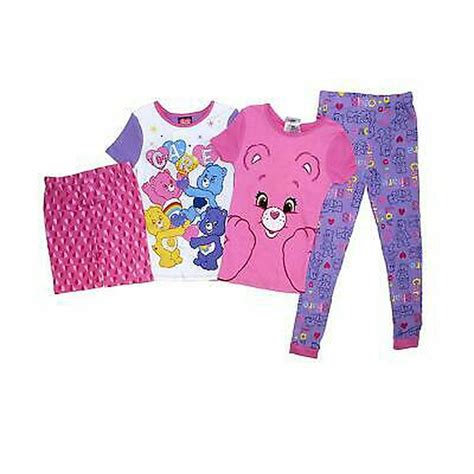 Care Bears Care Bears 4 Pc Short Sleeve Tight Fit Cotton Pajama Set Girl Size 6