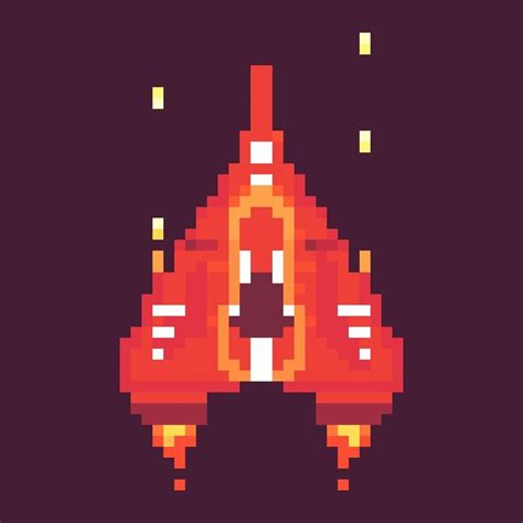 Spaceship created using Dotpict 픽셀 애니메이션 세트 디자인 포스터