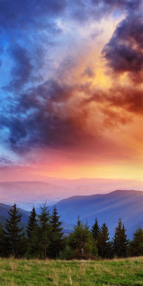 Scenery Mountains Sky Sunrises 1440x2880
