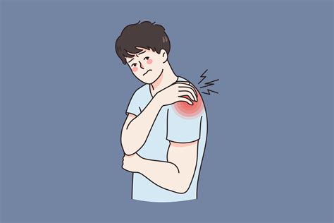 Unhealthy Man Touch Shoulder Suffer From Back Injury Or Trauma Unwell