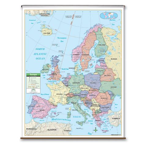 Primary Wall Map Europe Wall Maps Map History Wall