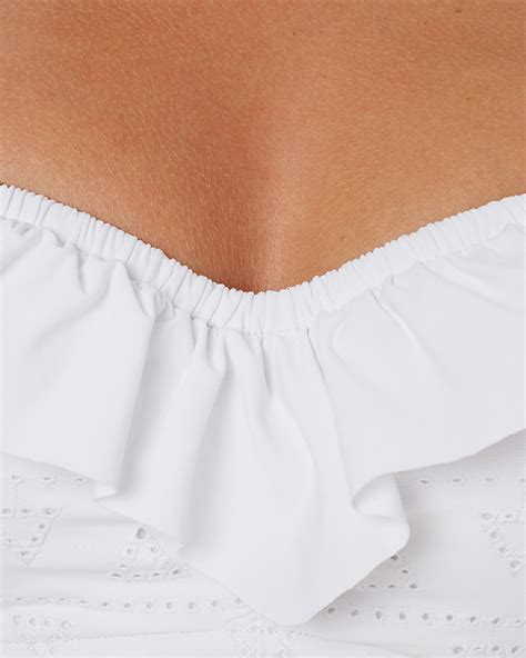 Seafolly Lola Rae Cold Shoulder Bandeau Separate Top White Surfstitch