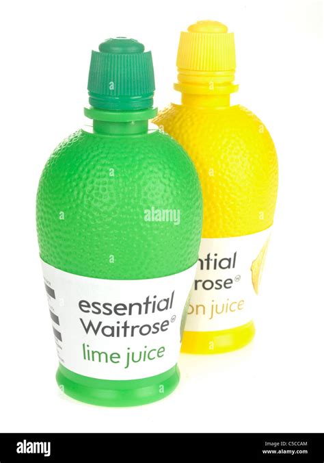 Lemon And Lime Juice Bottle Stock Photo Alamy