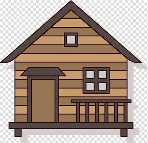 Brown Wooden House Illustration Log Cabin House Cartoon Cottage