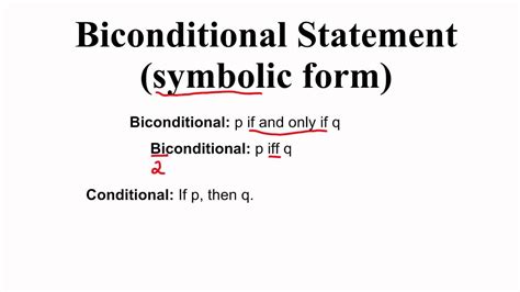 Biconditional Statement Symbolic Form Youtube