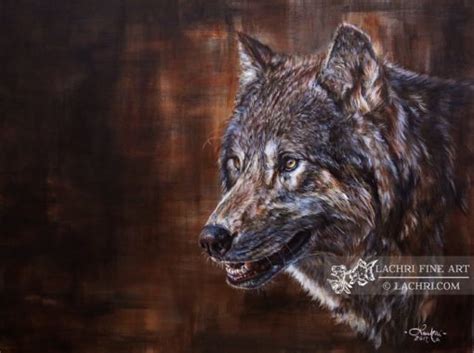 Wolf Acrylic Painting Lachri Fine Art