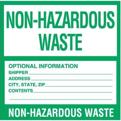 Non Hazardous Waste Labels Emedco