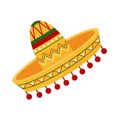 Mexican Sombrero Hat Icon Carnival Festive Cinco De Mayo Accessories