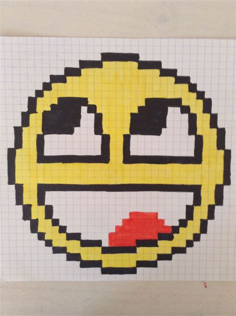 Imprimer des feuilles quadrillees vierges pour faire du. Smiley en pixel art. | My Cross Stitch Patterns | Dessin pixel, Pixel art et Dessins faciles