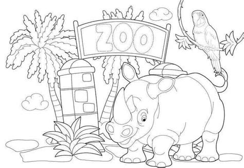 Zoo Animals Coloring Pages For Children And Adults Stock Photo Image
